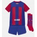 Barcelona Koszulka Podstawowych Dziecięca 2023-24 Krótki Rękaw (+ Krótkie spodenki)